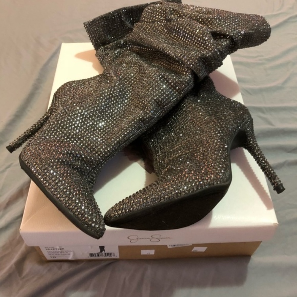 Jessica Simpson Layzer Glitter Boots Size 7 RELIST